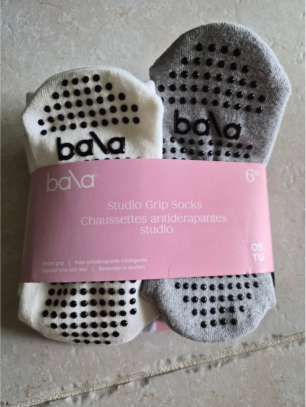bala Studio Grip Socks 6-Pack Non-Slip Studio Socks 0064